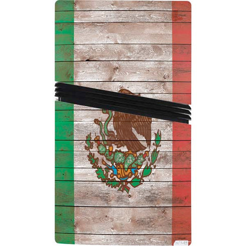 Mexican Flag Dark Wood PS5 Pro Console Skin