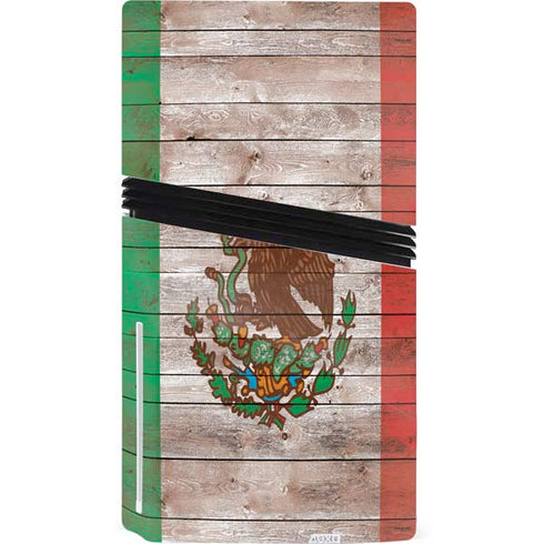 Mexican Flag Dark Wood PS5 Pro Disk Bundle Skin