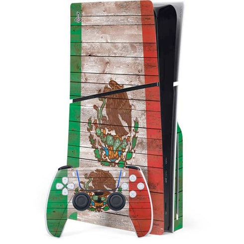 Mexican Flag Dark Wood PlayStation PS5 Skins