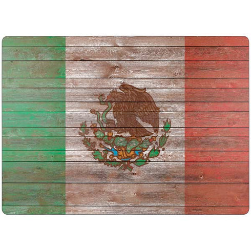 Mexican Flag Dark Wood Surface Laptop 7 13.8in Skin