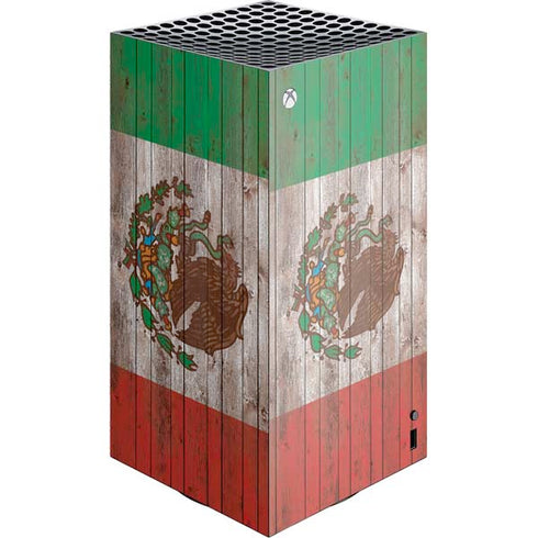 Mexican Flag Dark Wood XBox Series X Digital Edition Console Skin