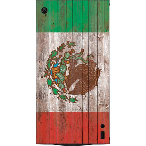 Mexican Flag Dark Wood XBox Series X Digital Edition Console Skin