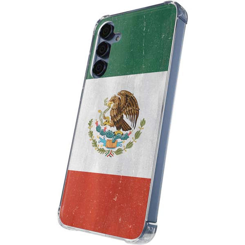 Mexico Flag Distressed Galaxy A35 5G Clear Case
