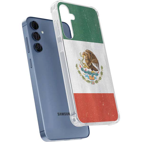 Mexico Flag Distressed Galaxy A35 5G Clear Case