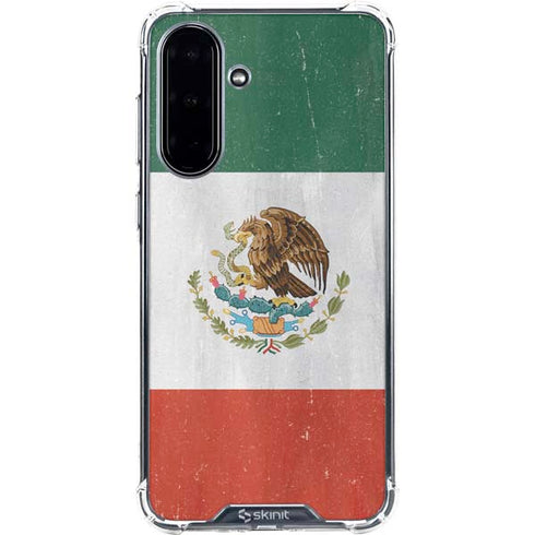 Mexico Flag Distressed Galaxy A36 5G Clear Case