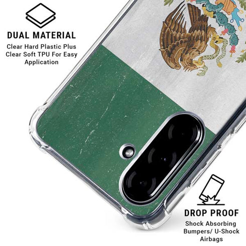Mexico Flag Distressed Galaxy A36 5G Clear Case