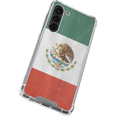 Mexico Flag Distressed Galaxy S24 FE Clear Case