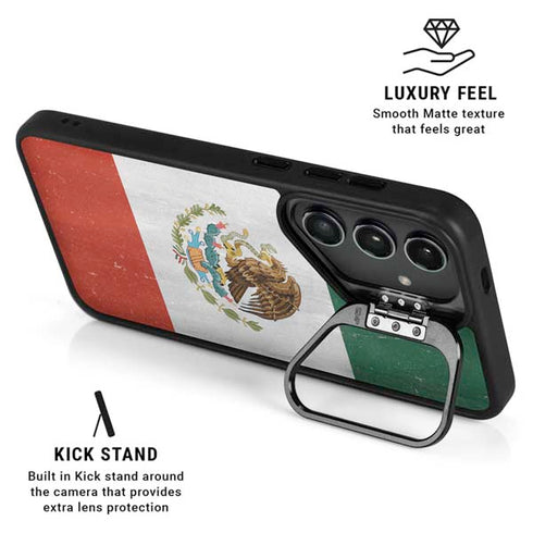 Mexico Flag Distressed Galaxy S25 Plus Kickstand Case