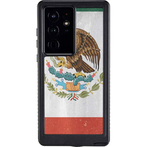 Mexico Flag Distressed Galaxy S24 Ultra Waterproof Case
