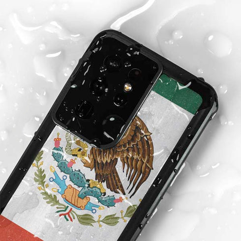 Mexico Flag Distressed Galaxy S24 Ultra Waterproof Case