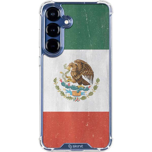 Mexico Flag Distressed Galaxy S25 Plus Clear Case