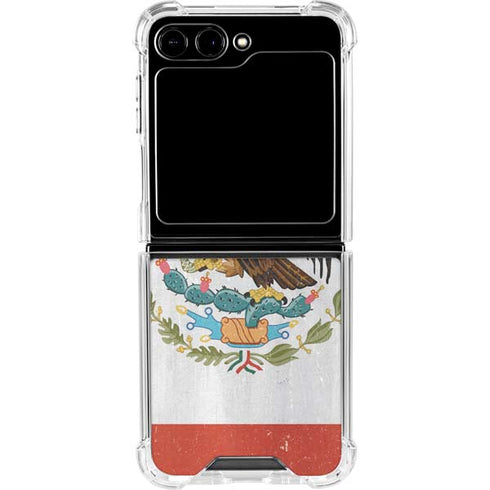 Mexico Flag Distressed Galaxy Z Flip6 Clear Case
