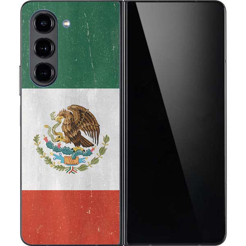 Mexico Flag Distressed Galaxy Z Fold5 5G Skin