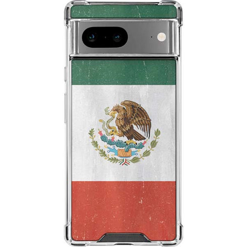 Mexico Flag Distressed Google Pixel 8a Clear Case