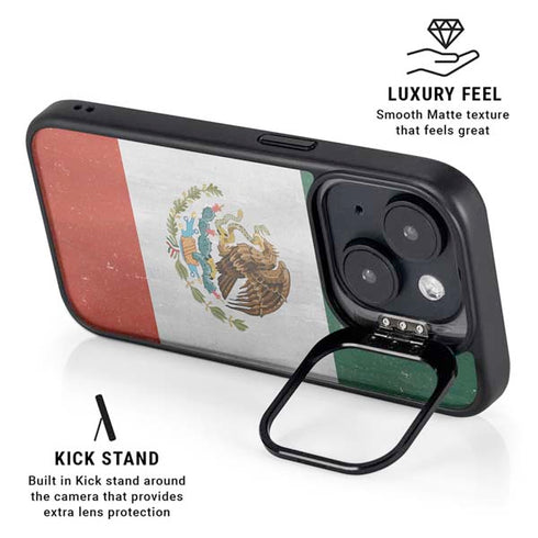 Mexico Flag Distressed iPhone 13 Kickstand Case