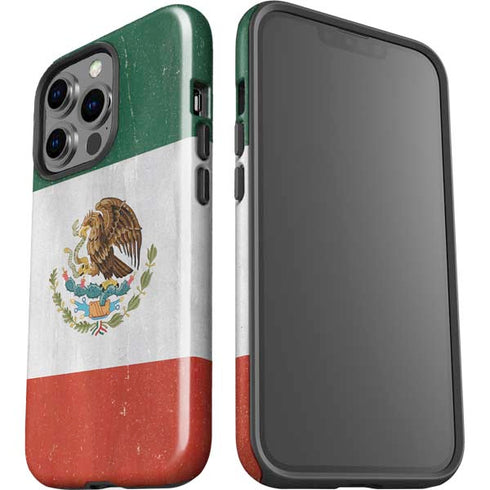 Mexico Flag Distressed iPhone 15 Pro Impact Case