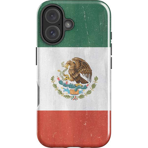 Mexico Flag Distressed iPhone 16 Plus Impact Case