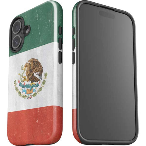 Mexico Flag Distressed iPhone 16 Plus Impact Case
