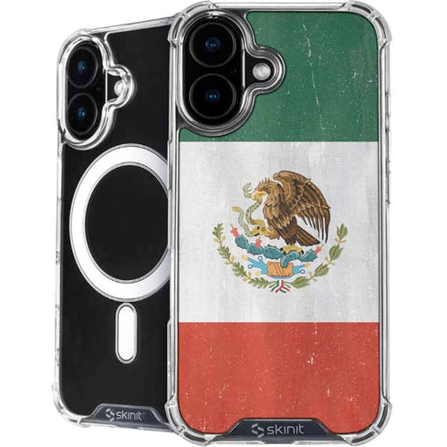 Mexico Flag Distressed iPhone 16 Plus MagSafe Case