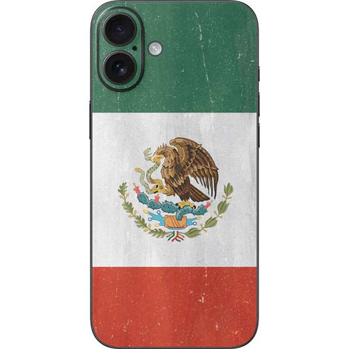 Mexico Flag Distressed iPhone 16 Plus Skin