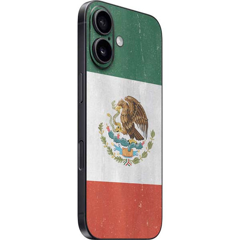 Mexico Flag Distressed iPhone 16 Plus Skin