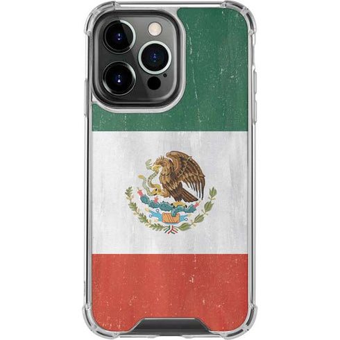 Mexico Flag Distressed iPhone 16 Pro Clear Case