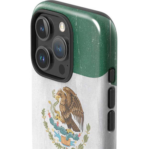 Mexico Flag Distressed iPhone 16 Pro Impact Case