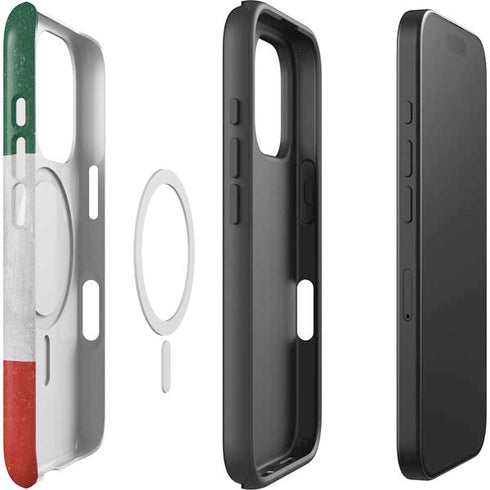 Mexico Flag Distressed iPhone 16 Pro Max Magsafe Impact Case