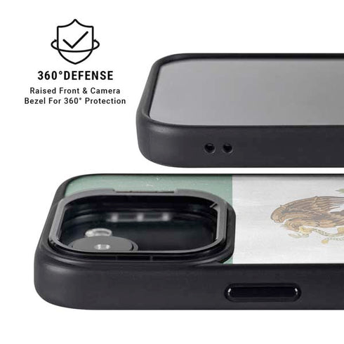 Mexico Flag Distressed iPhone 16e Kickstand Case