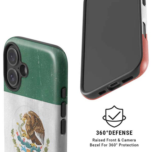 Mexico Flag Distressed iPhone 17 Magsafe Impact Case