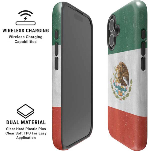 Mexico Flag Distressed iPhone 17 Magsafe Impact Case
