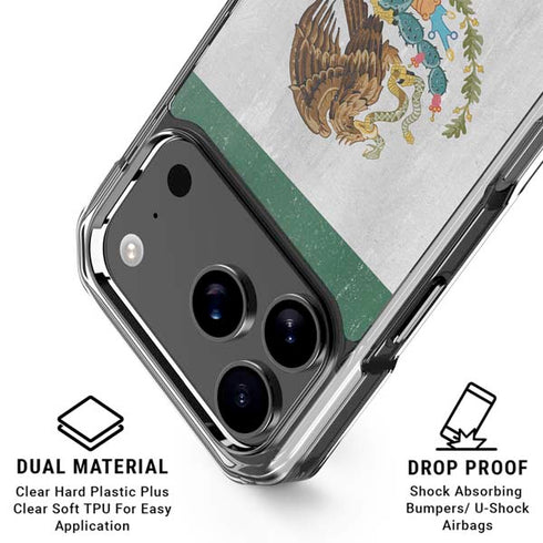 Mexico Flag Distressed iPhone 17 Pro Clear Case