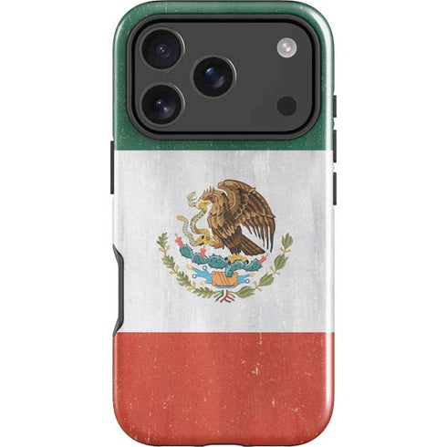 Mexico Flag Distressed iPhone 17 Pro Impact Case