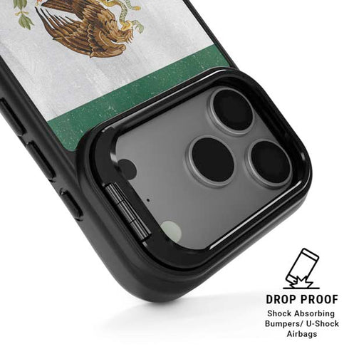 Mexico Flag Distressed iPhone 17 Pro Kickstand Case