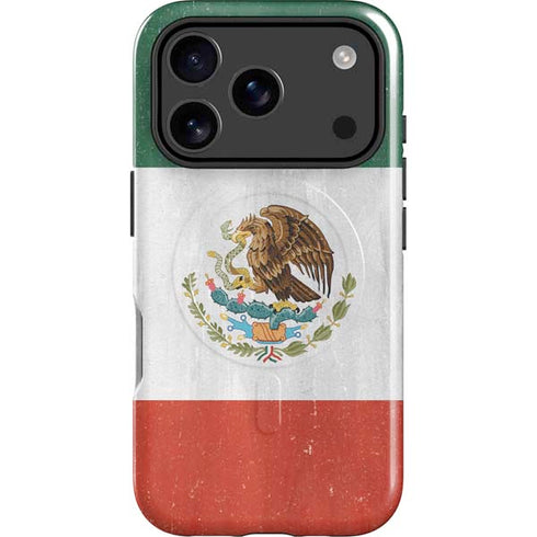 Mexico Flag Distressed iPhone 17 Pro Magsafe Impact Case