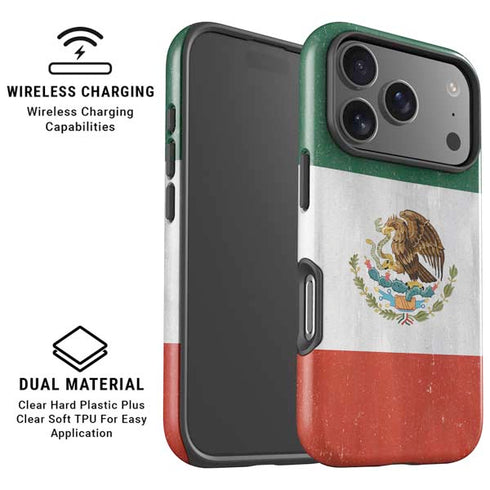 Mexico Flag Distressed iPhone 17 Pro Magsafe Impact Case
