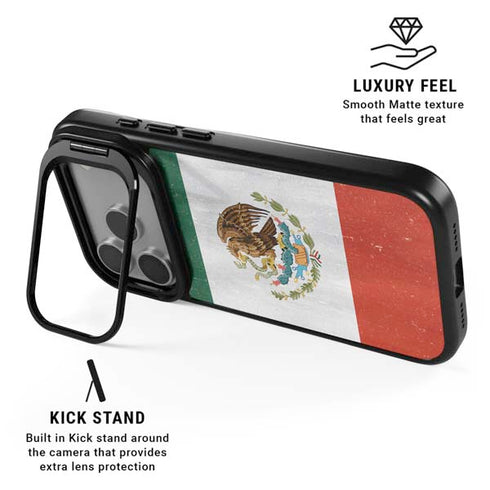 Mexico Flag Distressed iPhone 17 Pro Max Kickstand Case