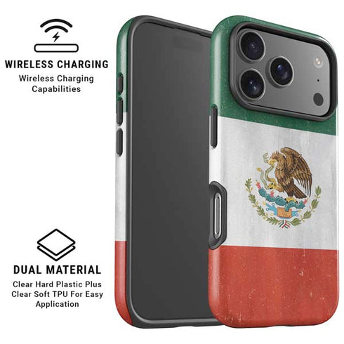 Mexico Flag Distressed iPhone 17 Pro Max Magsafe Impact Case