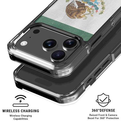 Mexico Flag Distressed iPhone 18 Pro Clear Case