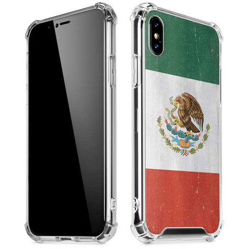 Mexico Flag Distressed iPhone X/XS Clear Case