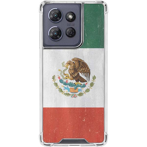 Mexico Flag Distressed Moto G 5G (2025) Clear Case