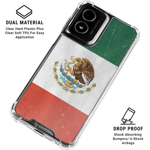 Mexico Flag Distressed Moto G Power 5G (2024) Clear Case