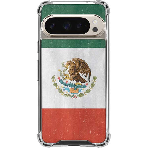 Mexico Flag Distressed Pixel 9/9 Pro Clear Case
