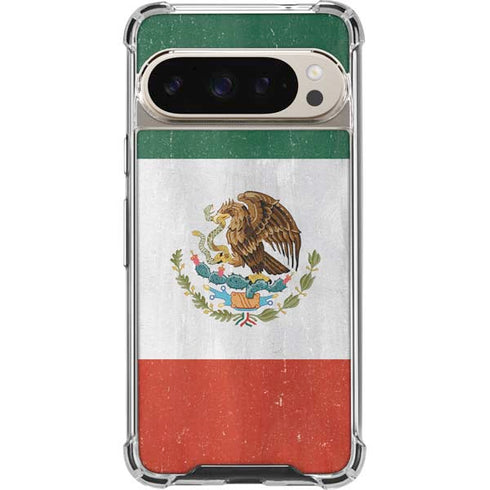 Mexico Flag Distressed Pixel 9 Pro XL Clear Case