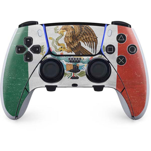 Mexico Flag Distressed PS5 DualSense Edge Pro Controller Skin