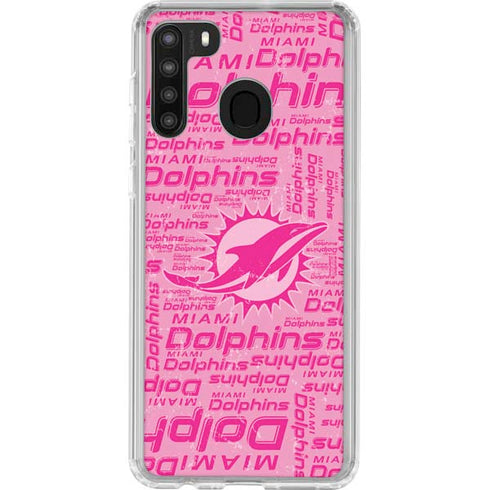 NFL Miami Dolphins - Blast Pink Galaxy A21 Clear Case