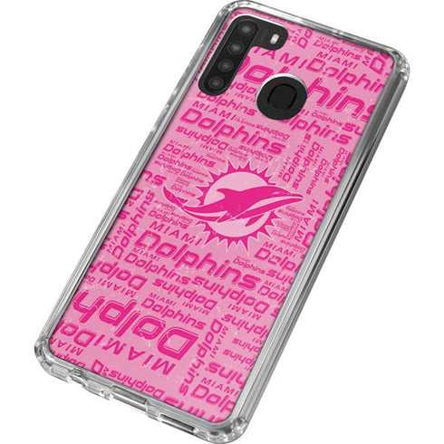 NFL Miami Dolphins - Blast Pink Galaxy A21 Clear Case