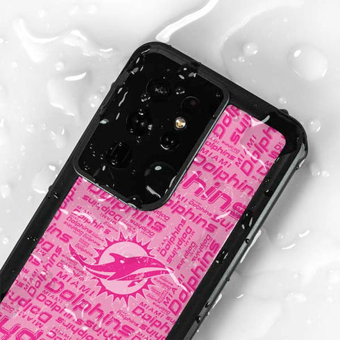 NFL Miami Dolphins - Blast Pink Galaxy S24 Ultra Waterproof Case
