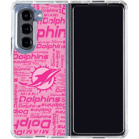 NFL Miami Dolphins - Blast Pink Galaxy Z Fold5 5G Clear Case