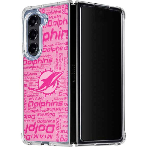 NFL Miami Dolphins - Blast Pink Galaxy Z Fold5 5G Clear Case